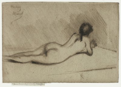 Studie fra Nøgen af en pige, der ligger ned af Theodore Roussel