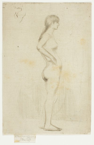 Studie fra Nude of a Girl Standing af Theodore Roussel