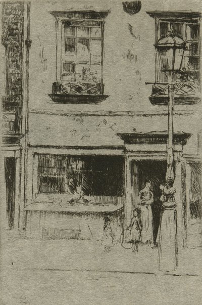 The Little Fish Shop, Chelsea Embankment af Theodore Roussel