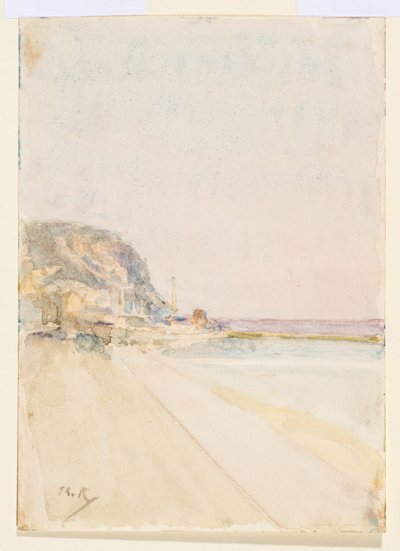 Udsigt over East Cliff, Hastings, før 1900 af Theodore Roussel
