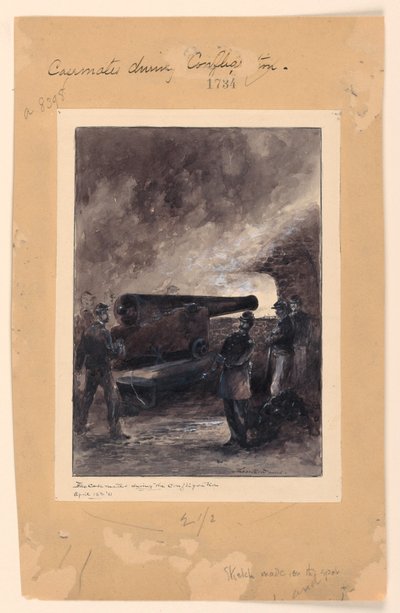 En kasematpistol under branden af Theodore Russell Davis