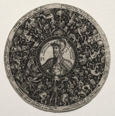 Design til et fad med medaljoner, ca. 1558. af Theodore de Bry