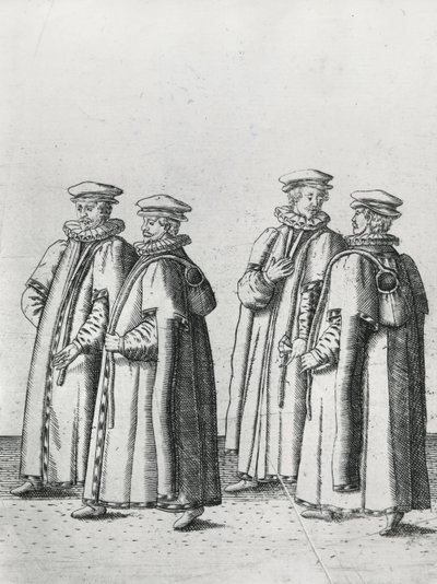 Købmænd i Sir Philip Sidneys begravelseskort på vej til St. Pauls Cathedral, 1587 af Theodore de Bry