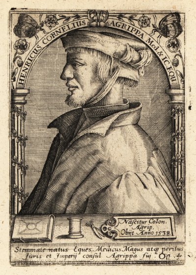 Heinrich Cornelius Agrippa von Nettesheim, tysk polymat. af Theodore de Bry