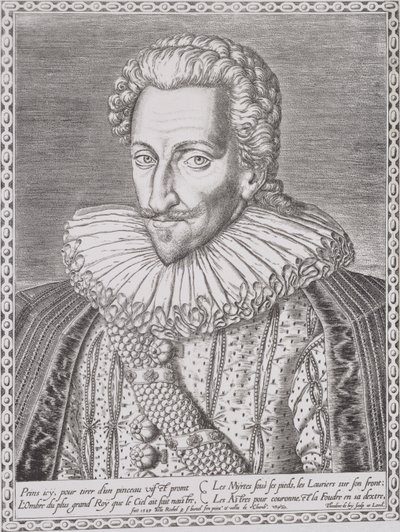 Henri IV (1553-1610) som konge af Navarra, 1589 af Theodore de Bry