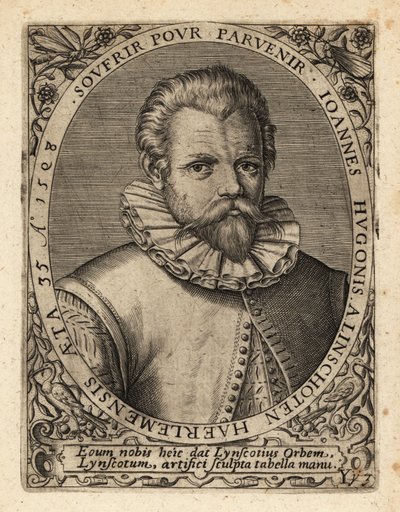 Jan Huyghen van Linschoten, hollandsk protestantisk købmand. af Theodore de Bry