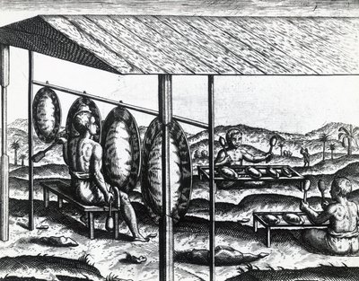Javanesiske musikinstrumenter, af Theodor de Bry (1528-1598), gravering af Theodore de Bry
