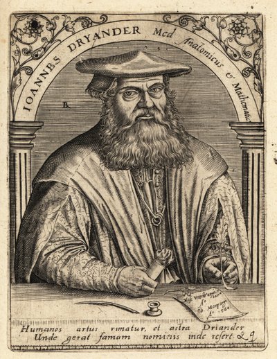 Johann Dryander, tysk anatom af Theodore de Bry