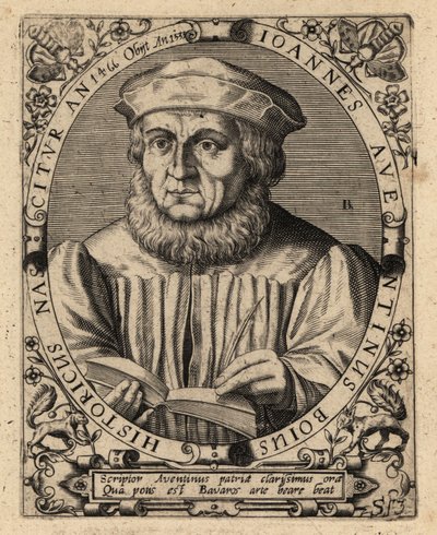 Johannes Aventinus, bayersk historiker. af Theodore de Bry