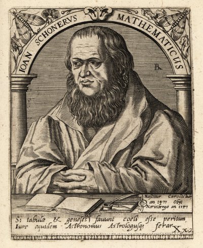 Johannes Schoner, tysk polymatiker af Theodore de Bry
