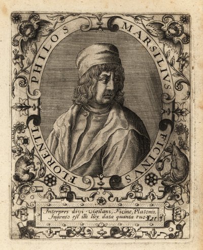 Marsilio Ficino, italiensk lærd. af Theodore de Bry