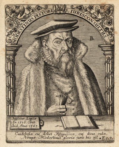 Modestinus bageren af Theodore de Bry
