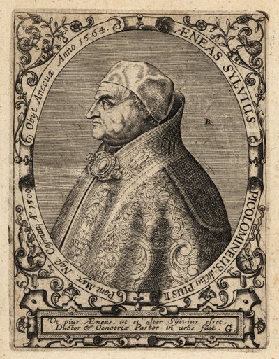 Pave Pius II af Theodore de Bry