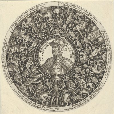 Portræt af hertugen af Alva, fra en serie af Tazza-designs, ca. 1588. af Theodore de Bry