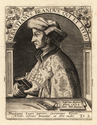 Sebastian Brant, tysk humanist og satiriker. af Theodore de Bry