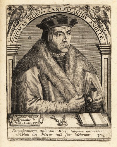 Sir Thomas More, engelsk advokat. af Theodore de Bry