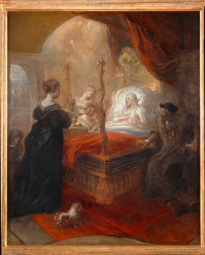 Den hellige Frans af Paola profeterer en søn til Louise af Savoyen ... af Theodore van Thulden