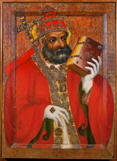 Den hellige pave - Portræt af en ukendt pave ... (tempera på træ) af Theodoric Master