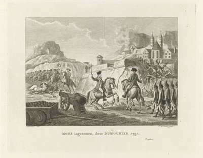 Erobringen af ​​Mons, 1792 Mons taget, af Dumourier 1792 (titel på objekt) af Theodorus de Roode