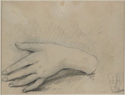 Studie af en kvindes hånd (verso) af Theodule Ribot
