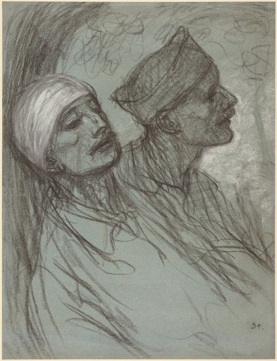 En såret soldat og hans kammerat af Théophile Alexandre Steinlen