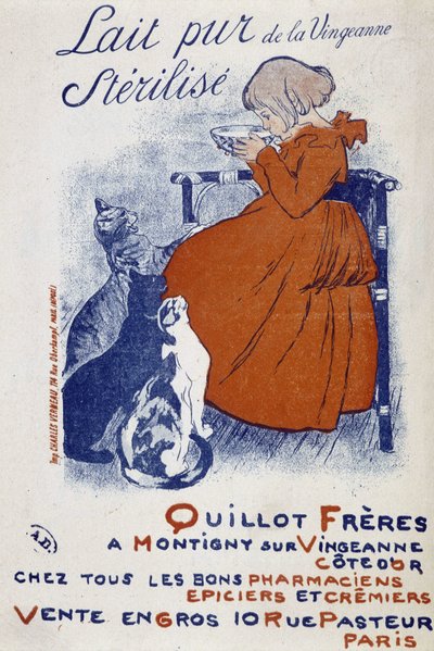 Reklameplakat for Vingeonnes rene mælk - af Steinlen af Théophile Alexandre Steinlen