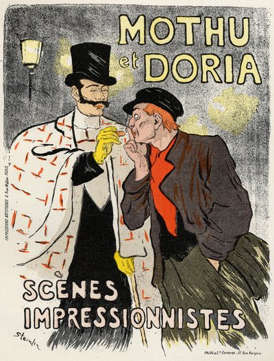 Kunst. Underholdning. Sangerens Mund og Doria. Plakat af Steinlen, Frankrig af Théophile Alexandre Steinlen