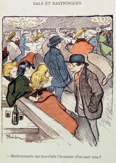 Bals og Bastingues: Vil frøken gøre mig den ære at svede en? I "" In Life"", af Steinlen af Théophile Alexandre Steinlen
