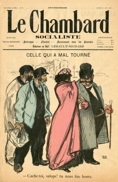 Cover af ""Le Chambard Socialiste"", nummer 28, Satirical in Colors af Théophile Alexandre Steinlen