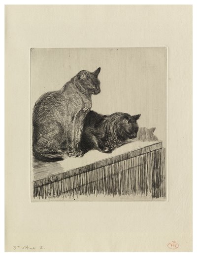 To katte på et møbel af Théophile Alexandre Steinlen