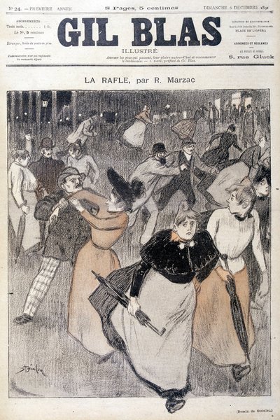 Tegning af Steinlen i Gil Blas, 6/12/1891. af Théophile Alexandre Steinlen