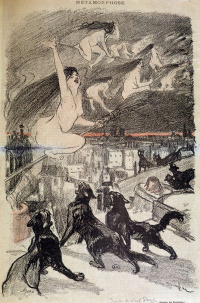 Metamorfose af katte til hekse - af Steinlen af Théophile Alexandre Steinlen