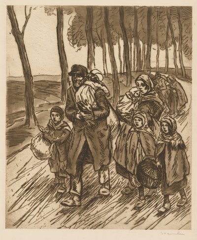 Flygtningefamilie af Théophile Alexandre Steinlen