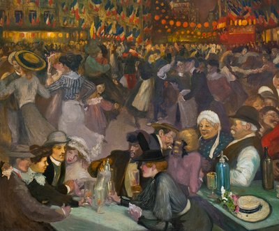 Bastilledagen-dansen (14. juli) - Alexandre Theophile Steinlen (1859-1923) - detalje af "" Bal du 14 juillet" af Théophile Alexandre Steinlen