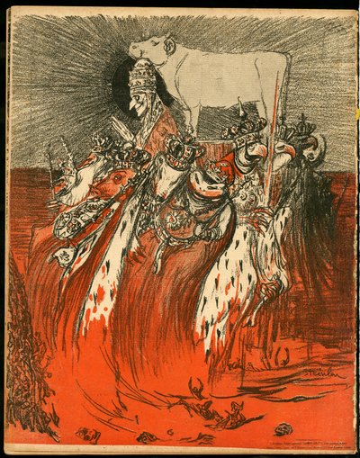 Smørtallerkenen, nummer 47, Satirisk i farver af Théophile Alexandre Steinlen