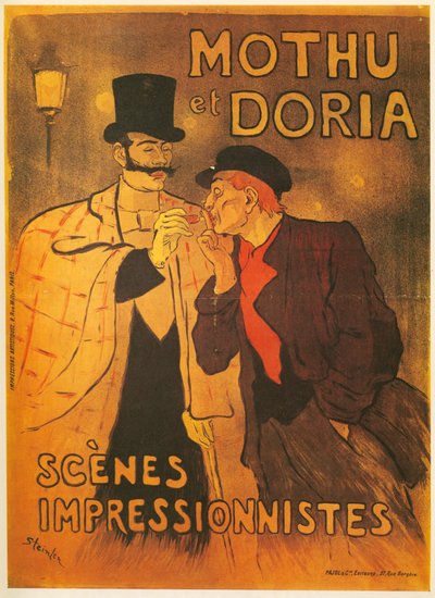 Theophile A. Steinlen: Mothu og Doria. Impressionistiske scener. Frankrig ... (litografi) af Théophile Alexandre Steinlen