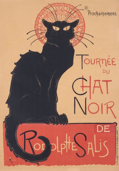 Chat Noirs turné af Théophile Alexandre Steinlen