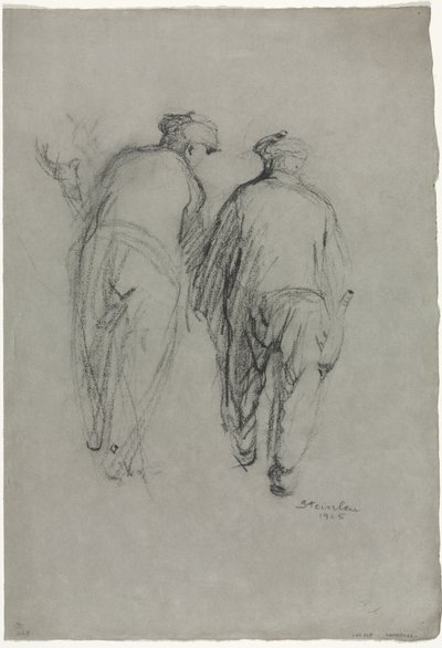 To mænd arbejder, set bagfra af Théophile Alexandre Steinlen