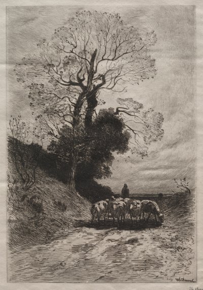 Flokkens tilbagevenden, c. 1870. af Theophile Narcisse Chauvel