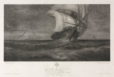 Fantomskibet eller på bølgerne, 1872. af Theophile Narcisse Chauvel
