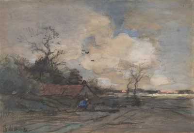 Landskab med et sommerhus, n.d .. af Theophile de Bock