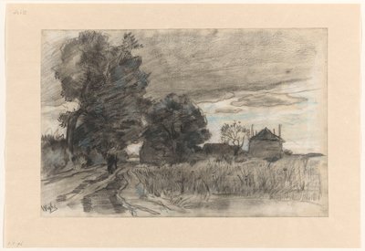 Zandweg i Wijhe under en tung himmel af Theophile de Bock