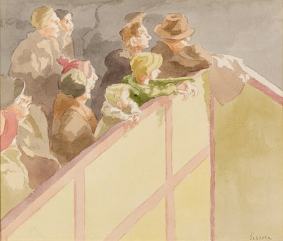 Publikum på Islington Circus (akvarel) af Therese Lessore