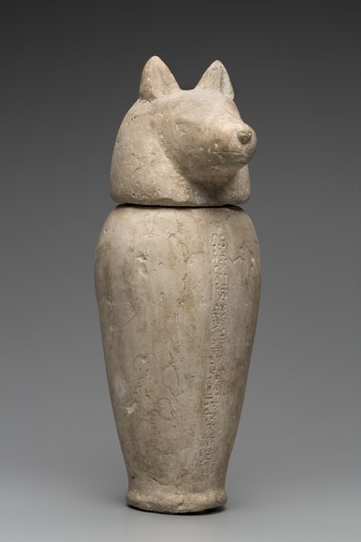 Baldakinkrukke med sjakalhoved (kalksten) af Third Intermediate Period Egyptian