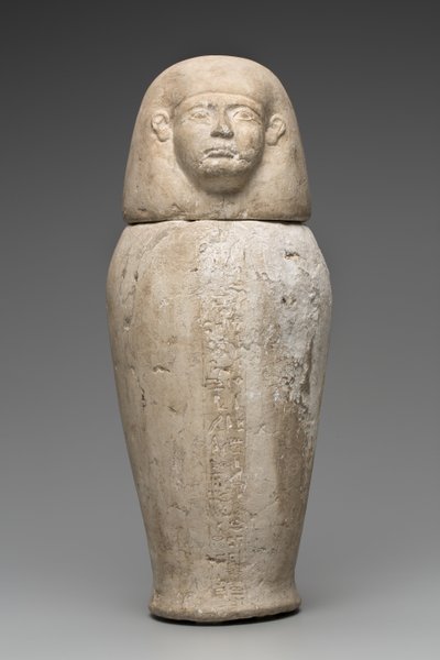 Baldakinkrukke med mandshoved (kalksten) af Third Intermediate Period Egyptian