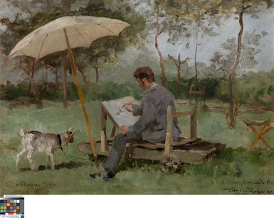 Armand Heins maler udendørs af Théo van Rysselberghe