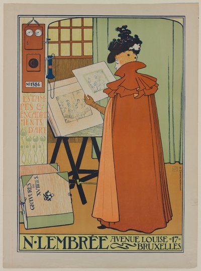 Plakat for Lembrée Gallery, 1897. af Théo van Rysselberghe