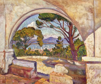 Saint Tropez, Udsigt over St Chapel, c.1920 af Théo van Rysselberghe