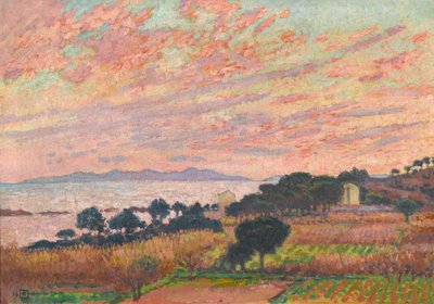 Bugten ved solnedgang Saint Clair, 1916. af Théo van Rysselberghe