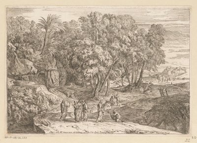 Arkadisk landskab med Kristus og den kanaanæiske kvinde Suite de Paysages (serietitel) af Théodore